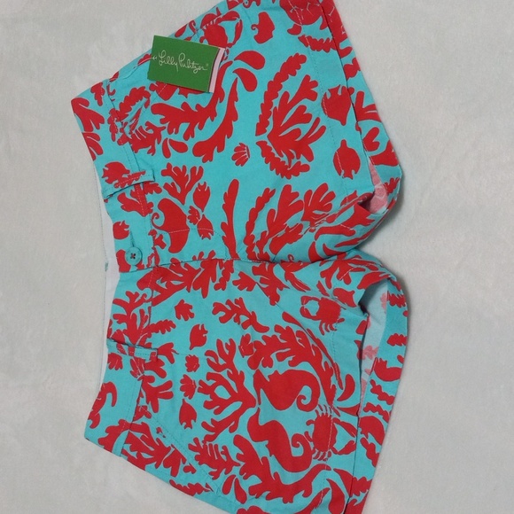 Lilly Pulitzer Callahan Shorts in Shorely Blue Don't Be Shellfish NWT - Picture 2 of 13